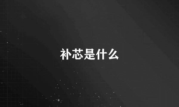 补芯是什么