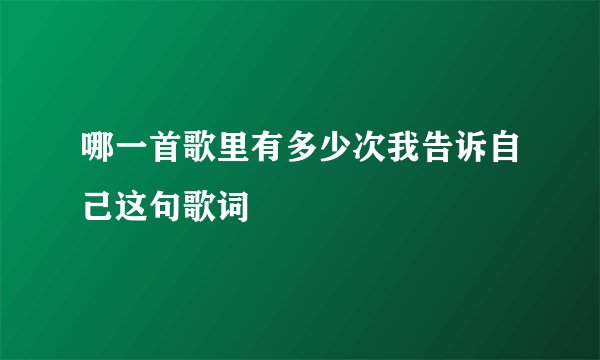 哪一首歌里有多少次我告诉自己这句歌词