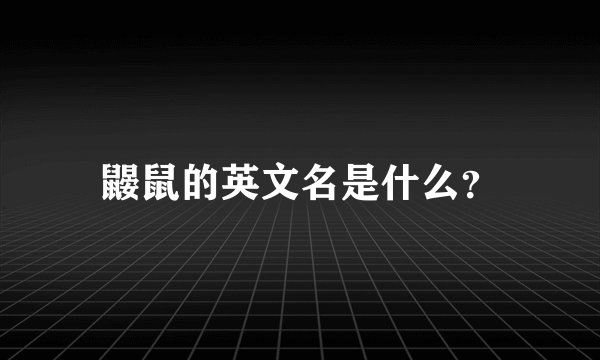 鼹鼠的英文名是什么？