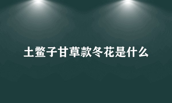 土鳖子甘草款冬花是什么