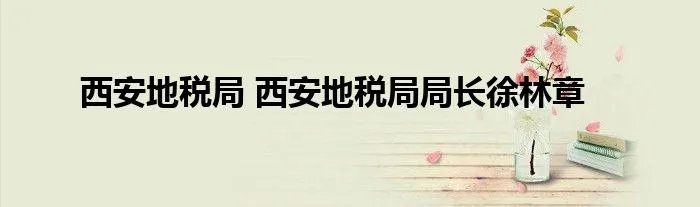 西安地税局 西安地税局局长徐林章