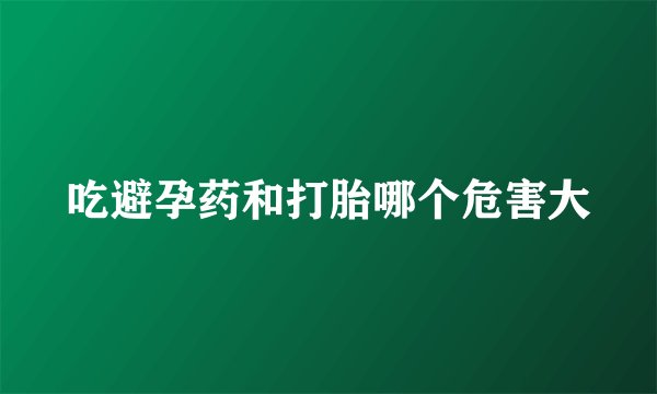 吃避孕药和打胎哪个危害大