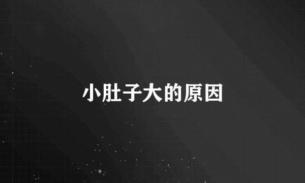 小肚子大的原因