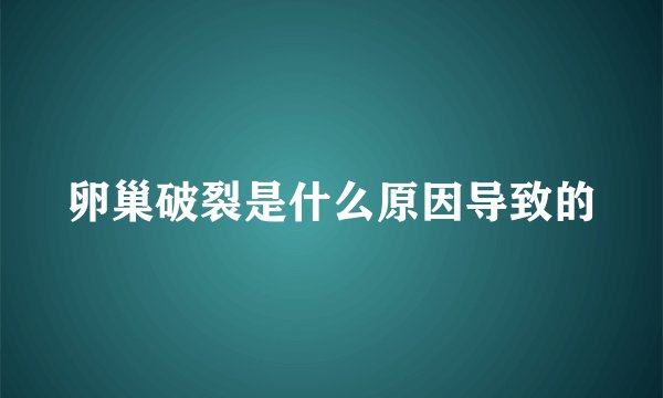 卵巢破裂是什么原因导致的
