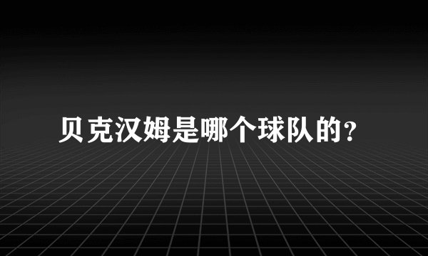 贝克汉姆是哪个球队的？