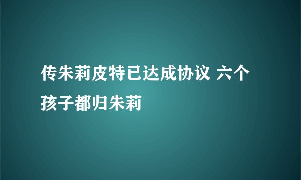 传朱莉皮特已达成协议 六个孩子都归朱莉