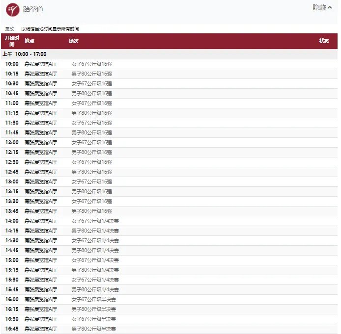 2021东京奥运会7月26日比赛详细赛程