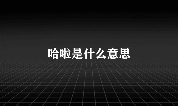哈啦是什么意思