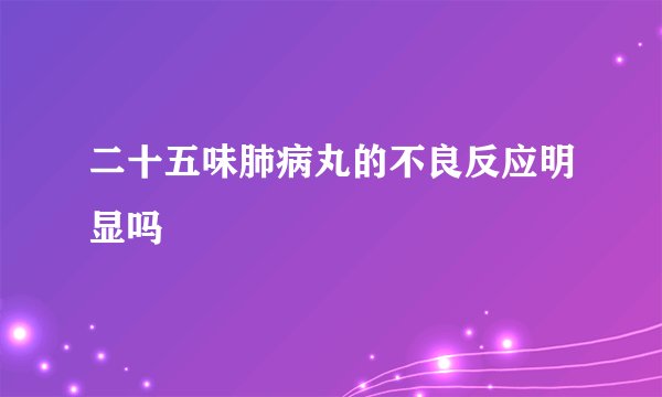 二十五味肺病丸的不良反应明显吗