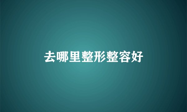 去哪里整形整容好