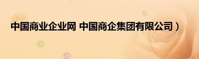 中国商业企业网 中国商企集团有限公司）