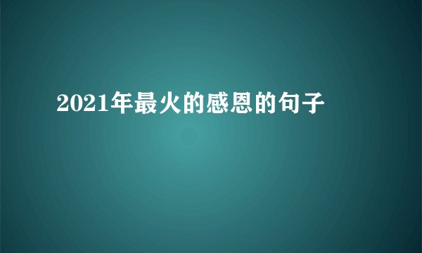 2021年最火的感恩的句子