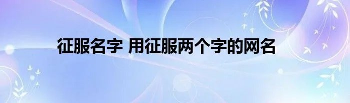 征服名字 用征服两个字的网名