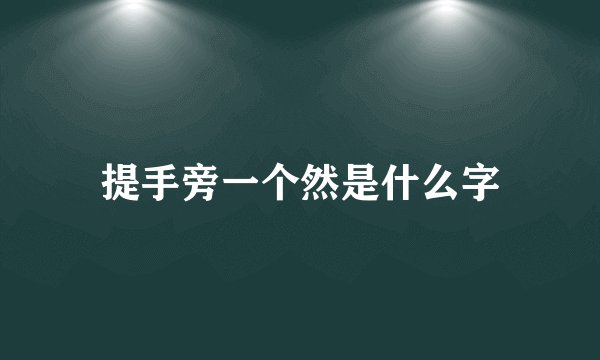 提手旁一个然是什么字