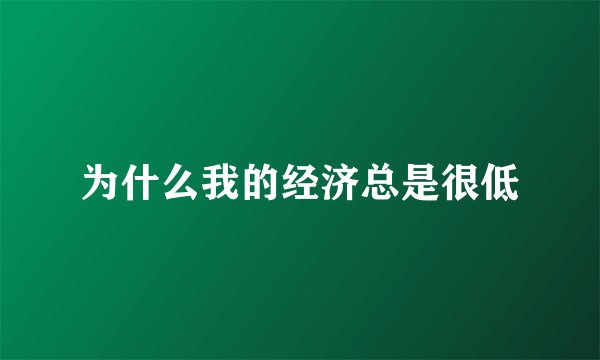 为什么我的经济总是很低
