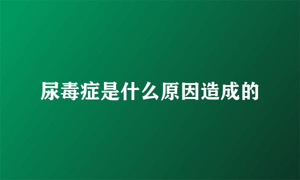 尿毒症是什么原因造成的