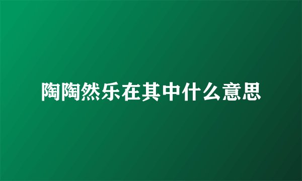 陶陶然乐在其中什么意思