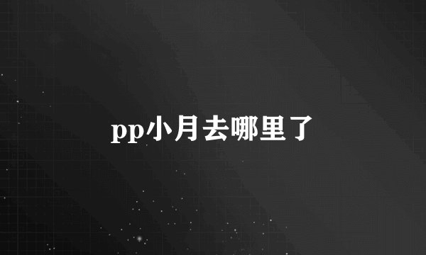 pp小月去哪里了