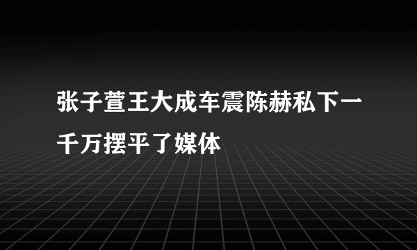 张子萱王大成车震陈赫私下一千万摆平了媒体