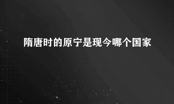 隋唐时的原宁是现今哪个国家