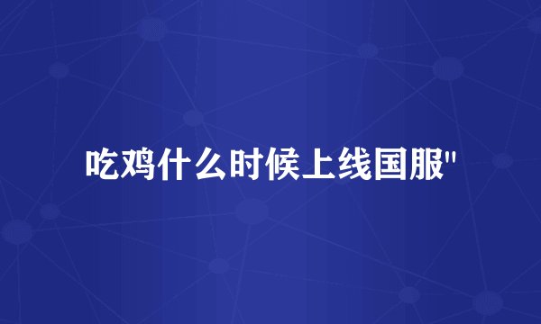 吃鸡什么时候上线国服