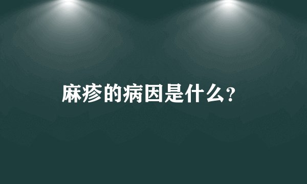 麻疹的病因是什么？