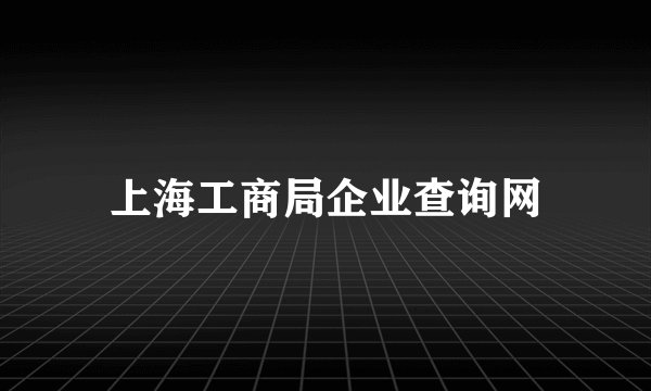 上海工商局企业查询网