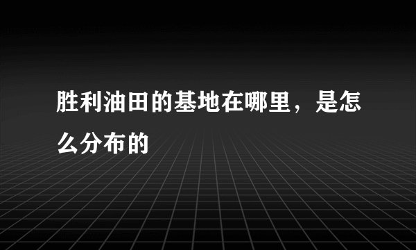 胜利油田的基地在哪里，是怎么分布的