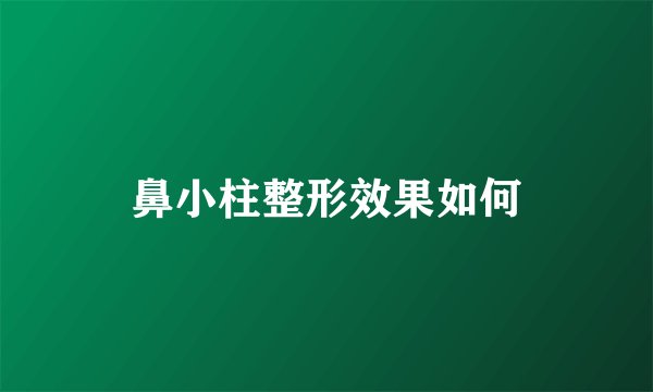鼻小柱整形效果如何