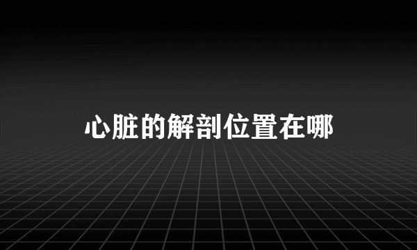 心脏的解剖位置在哪