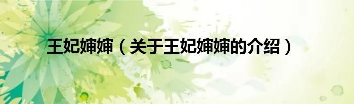 王妃婶婶(关于王妃婶婶的介绍)