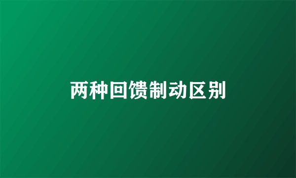 两种回馈制动区别