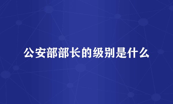 公安部部长的级别是什么
