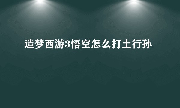 造梦西游3悟空怎么打土行孙