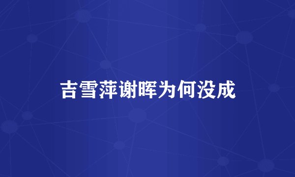 吉雪萍谢晖为何没成