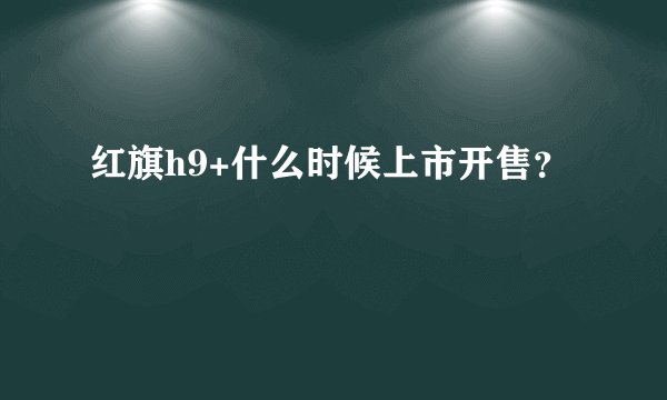 红旗h9+什么时候上市开售？