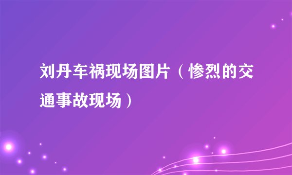 刘丹车祸现场图片（惨烈的交通事故现场）