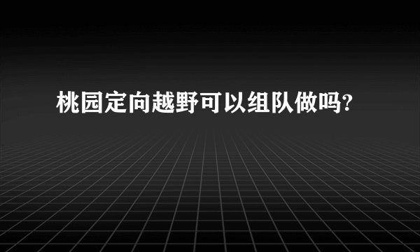 桃园定向越野可以组队做吗?