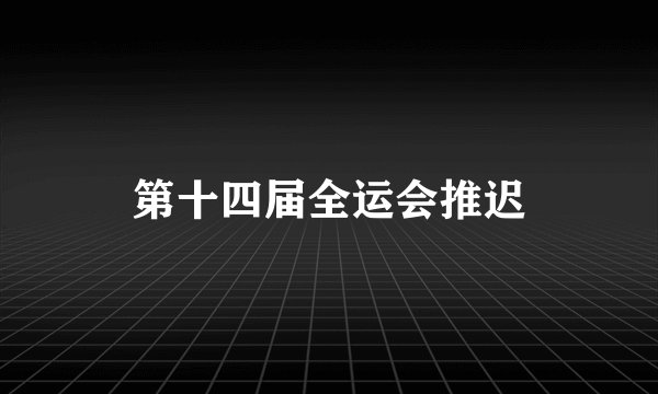 第十四届全运会推迟
