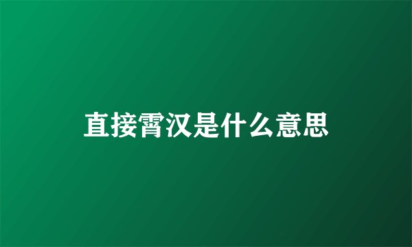 直接霄汉是什么意思