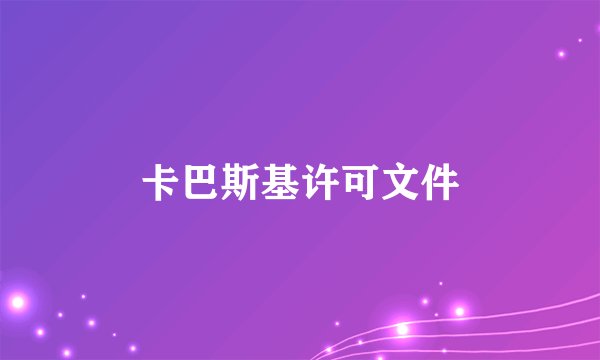 卡巴斯基许可文件