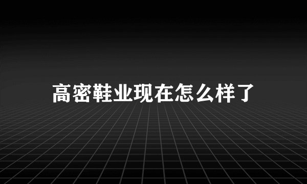 高密鞋业现在怎么样了