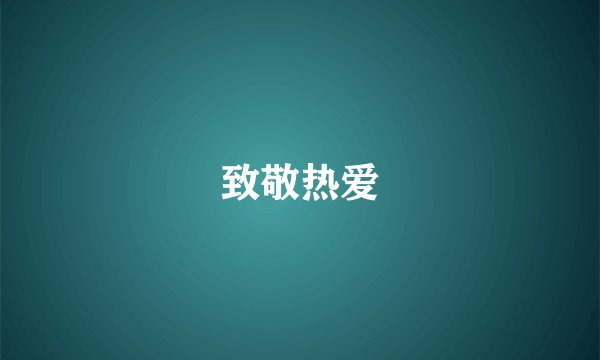 致敬热爱