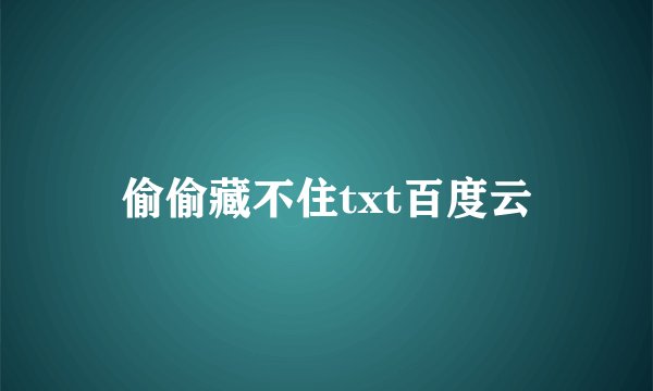 偷偷藏不住txt百度云
