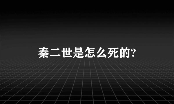 秦二世是怎么死的?