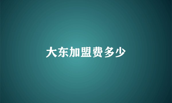 大东加盟费多少