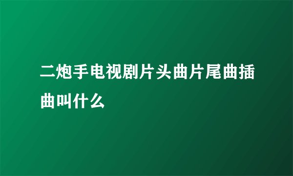 二炮手电视剧片头曲片尾曲插曲叫什么