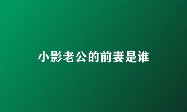 小影老公的前妻是谁