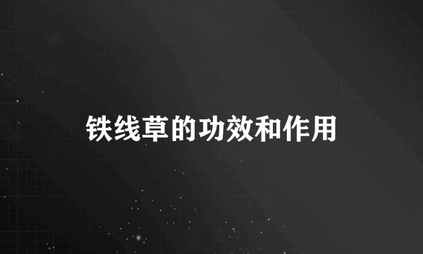 铁线草的功效和作用