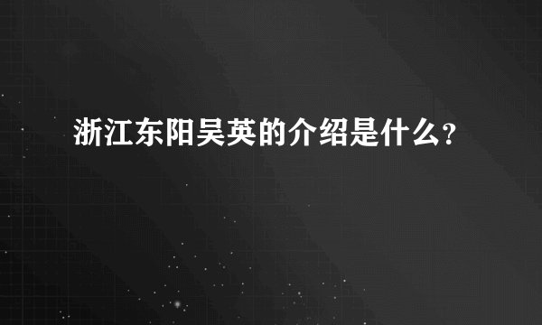 浙江东阳吴英的介绍是什么?